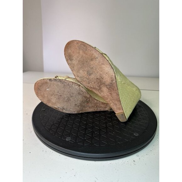 Diane von Furstenberg Wedges Peep Toe Heel Wicker Sz 8M - Picture 3 of 10